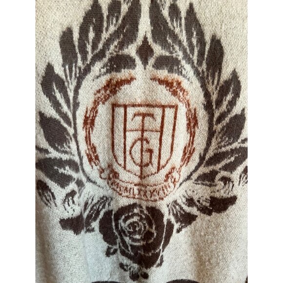 HONOR THE GIFT Mens Crest Emblem Knit Cardigan Sweater Brown Tan Size L - Picture 10 of 10